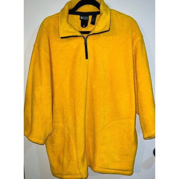Outdoor Urban Terrain Yellow Quarter-Zip Fleece Pullover Sleeve 17 inch XL - Picture 1 of 3
